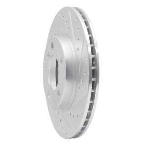 Mini Cooper Paceman Brake Rotor (1) - Front Right - R1 Concepts - Drilled & Slotted - Silver - `11-`16